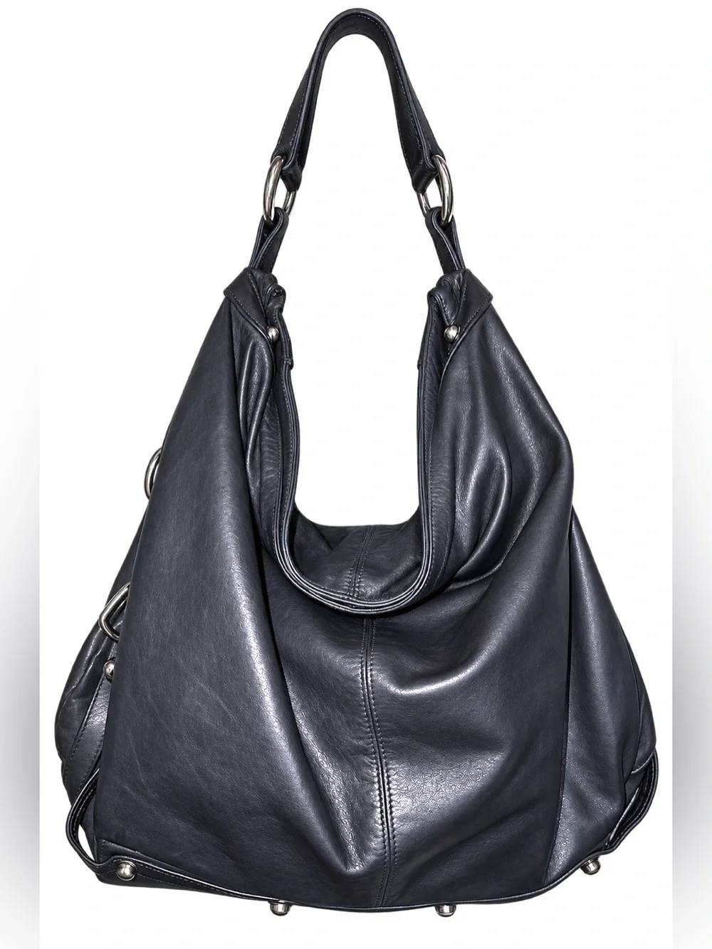Rebecca Minkoff Nikki Stonewash Blue Leather Hobo Purse Vintage